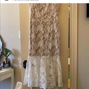 Bronx and Banco midi lace dress